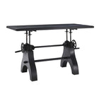 Modway Genuine 60" Crank Adjustable Height Dining Table and Computer Desk - Black-Non-Marking Foot Glides