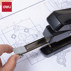 Deli Reduced Effort Desktop Stapler - 55 Sheet Capacity-Flat Clinch Staples: Give a flat finish that reduces thickness and makes documents look neat and professional compared to normal round staples