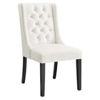Modway Baronet Performance Velvet Dining Chairs - White - 2 Pack-Classic Button Tufting