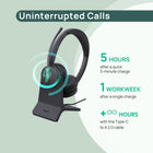 Yealink BH70 Dual BL Phone & Computer Wireless Bluetooth Headset - Microsoft Teams - Black-Simultaneous Bluetooth connections: 2