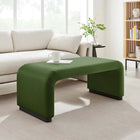 Modway Koda Performance Velvet Waterfall Ottoman - Black/Moss Green-Stain-Resistant Fabric