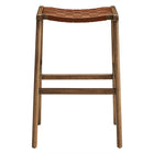 Modway Saoirse Leather Wood Bar Stool - Walnut Brown - Set of 2-8
