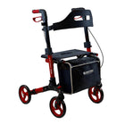 Journey Breeze Rollator Mobility Walker - Red-Lightweight rollator design provides dependable support for everyday mobility