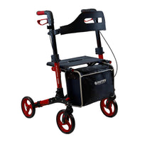 Journey Breeze Rollator Mobility Walker - Red-Lightweight rollator design provides dependable support for everyday mobility