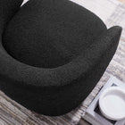 Modway Celestia Boucle Fabric Swivel Chair - Black-Dense Foam Padding