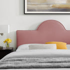 Modway Soleil Performance Velvet King Bed - Dusty Rose-Reinforced Center Beam and Support Legs