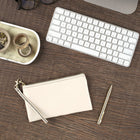 Mead  West Village Wristlet Pouch - Cream-Compact & Portable: Ideal size for pens, pencils, cosmetics, cards, hair accessories, or small essentials