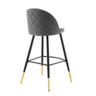 Modway Cordial Performance Velvet Bar Stools - Gray - Set of 2-Bar Stool Weight Capacity: 300 lb