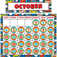 Teacher Created Resources Superhero Calendar Set, 49/Set (TCR9540)-Calendar Set for Classroom Decoration