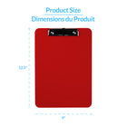Davis Group Plastic Clipboards - Letter Size - 9" W x 12" H - Red - 6 Pack-Retractable hanging loop lets you hang clipboard