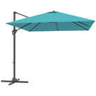 Outsunny 8' L x 8' W Square Patio Hanging Offset Umbrella with 360° Rotation - Blue-Attractive and stylish offset market patio umbrella provides extra protection from the weather elements with its superior tilt and crank design  