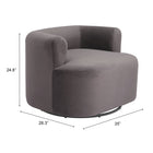 Zuo Mugav Swivel Chair - Grey-3 year limited warranty