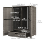 Outsunny Wicker Outdoor Storage Cabinet with Shelves-Handwoven with waterproof PE plastic wicker for water-safe tropical style