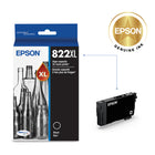 Epson T822 Ink Cartridge - High Capacity - Black-Worry-free handling - smudge, fade and water resistant prints 