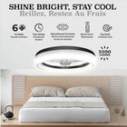 Bell+Howell CannonX Low Profile 19.7" Ceiling Fan with Lights and Remote - Black-Included remote control adjusts fan speed, lighting, and the 2 and 4 hour timers from anywhere in the room with no app or pull chains required, and quick installation requires no complicated rewiring