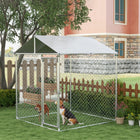 PawHut Covered Dog Kennel for Small and Medium Dogs - 6.6' x 6.6' x 7.8' - Silver-Plenty of room for play and comfort 