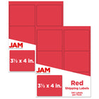 JAM Paper Mailing Address Labels - 3 1/3 x 4 - Red - 2 sets of 120-Red
