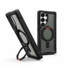 UAG Plasma XTE Rugged Kickstand Cell Phone Case with Magnets for Galaxy S26 Ultra - Black/Orange-Featherlight Composite Construction