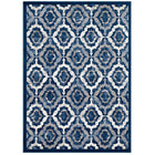 Modway Kalinda Rustic Vintage Moroccan Trellis Area Rug - 5 ft W x 8 ft L - Beige Moroccan Blue/Ivory-Vintage Moroccan Trellis Area Rug