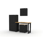 Cat RTA Garage Storage Cabinetry 4-Piece Set with 1 Locker, 1 Wall, 1 Base and 48" Workbench-Secure Locking Storage: Integrated 3-point locking system with key keeps tools, supplies, and equipment protected and organized.