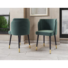Manhattan Comfort Zephyr 21.65" Modern Velvet Upholstered Dining Chair - Hunter Green-Frame Made of Solid Wood with Splayed Legs in Gold Tips