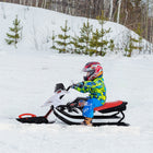 Soozier Kids GT Snow Racer Sled with Padded Rubber Seat - Multi-coloured-Colour: Red, White 