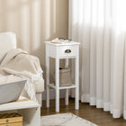 HOMCOM Bedside Table - Set of 2-A desktop, a drawer and shelf provide ample storage space