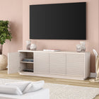 Hudson&Canal Tullis TV Stand for TV's up to 78" - Alder White-Product Dimensions: 15.5" L x 69.63" W x 24" H