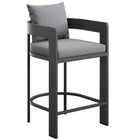 Modway Tahoe Outdoor Patio Aluminum Counter Stool - 36.5" - Grey-Aluminum Frame