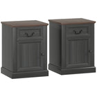 HOMCOM Side Table- Black - Set of 2-Comes as a set of two, great for symmetrical or separate placement