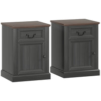 HOMCOM Side Table- Black - Set of 2-Comes as a set of two, great for symmetrical or separate placement
