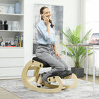 HOMCOM Ergonomic Adjustable Kneeling Chair - Black-Cushion and knee panel adjust to six positions for maximum comfort