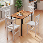 HOMCOM Farmhouse Wood Dining Chairs with Cross Back - White - Set of 4-The painted surface is water-resistant and easy to clean with a wipe