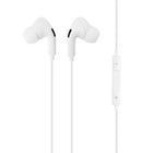 Basic Tech Wired In Earbuds with Volume Control And Mic - White-Universal