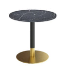Plata Import Ruby Round Dining Table - Black-Brushed Gold Details