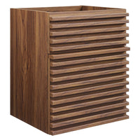 Modway Render 18" Wall-Mount Bathroom Vanity Cabinet - Walnut-Mid-Century Modern Vanity