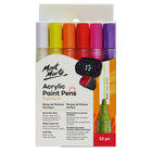 Mont Marte Signature Acrylic Paint Pens - Broad Tip 3 mm - Assorted - 12 Pack-Broad tip is designed for bolder lines, filling larger areas and creating standout lettering, art and journaling effects