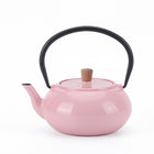 Minimal Enamelled Cast Iron Teapot - Classic Pink - 0.6 L-Cast iron teapot polished by hand for smooth finishing