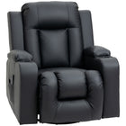 HOMCOM 8-Point Vibration Massage Recliner for Living Room - Black-Target zones in the back, lumbar, thighs, and legs. Set 8 massage modes and a massage time of 15 min to 30 min