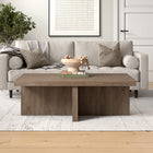 Hudson&Canal Elna 44"W Rectangular Coffee Table - Antiqued Grey Oak-Features easy assembly