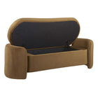 Modway Nebula Upholstered Performance Velvet Bench - Cognac-Dense Foam Padding