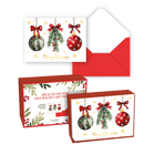 Pierre Belvedere Holiday Cards Set with Envelopes - Festive Ornaments Trio - 6" x 4.5" - English - 20 Pack-Blank interiors for personalized greetings