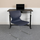 Flash Furniture HERCULES Series Navy Full Back Stack Chair with Grey Powder Coated Frame-Limited Lifetime Warranty on Frame