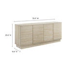 Modway Render 70" Faux Travertine Sideboard Cabinet TV Stand - Travertine-Slatted Doors