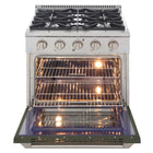 Kucht 30" KNG Series Pro Style Natural Gas Range - Stainless Steel/Olive Green-Matching the power of professional kitchens, this range features a 22,000 BTU convection oven and a 10,000 BTU broiler