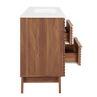 Modway Render 48" Single Sink Bathroom Vanity - Walnut/White-Ceramic Sink Basin