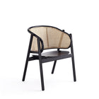 Manhattan Comfort Versailles 23.62" Industry Chic Arm Chair - Black and Natural Cane - 2 Pack-Seat Made from Plywood