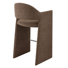Modway Talia 41" Upholstered Fabric Bar Stool - Mocha-Fixed Padded Seat/Backrest