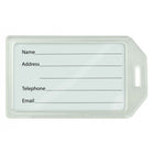 Beslayn Heavy Duty Luggage Tags With Plastic Loops - Window Cover & Inserts Included - Clear - 10 Pack-Holds Your Business Card or included insert form