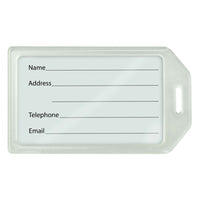 Beslayn Heavy Duty Luggage Tags With Plastic Loops - Window Cover & Inserts Included - Clear - 10 Pack-Holds Your Business Card or included insert form